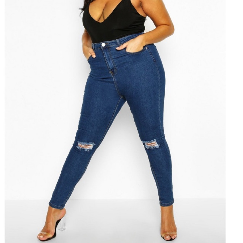 Plus Ripped Knee Skinny Jegging
